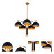 Marcel 5 Light 30 inch Matte Black with New Brass Chandelier Ceiling Light