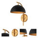 Marcel Wall Sconce Wall Light in Matte Black With New Brass, Matte Black