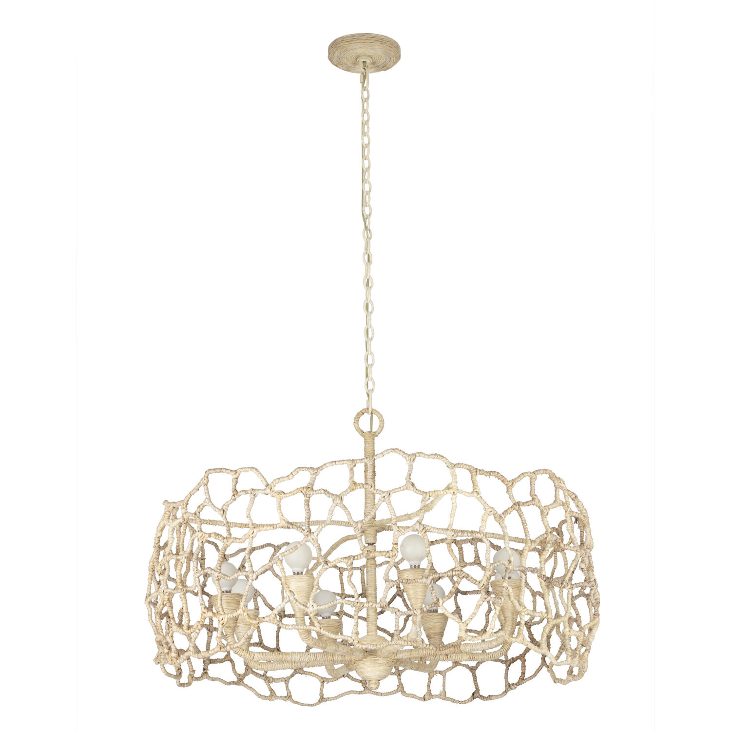 Reef 8 Light 34 inch Warm Ivory Chandelier Ceiling Light