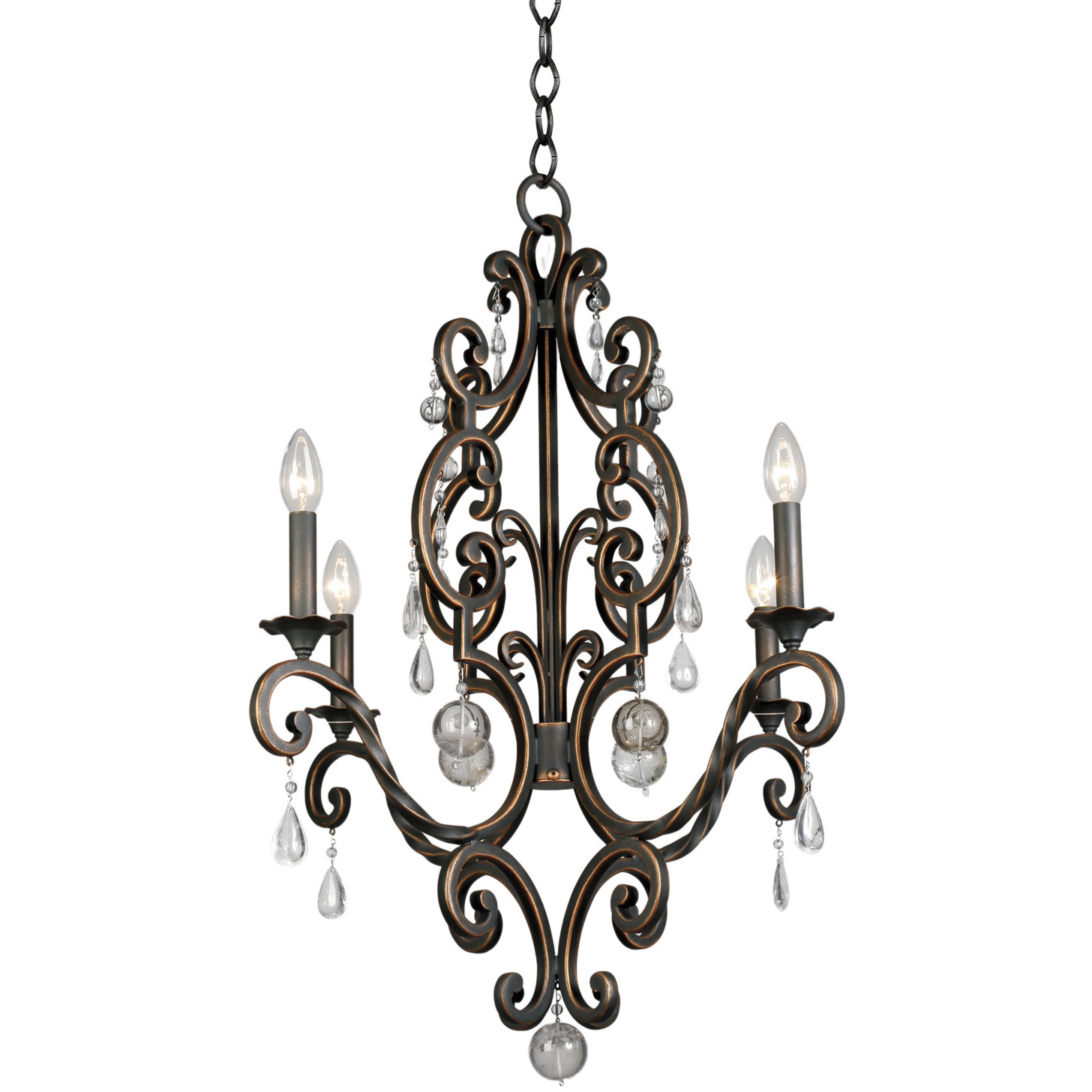 Kalco 2638VI Montgomery 4 Light 26 inch Vintage Iron Chandelier Ceiling  Light