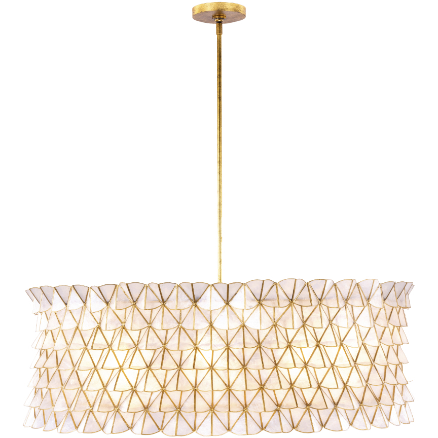 Flair 8 Light 34 inch Oxidized Gold Leaf Pendant Ceiling Light