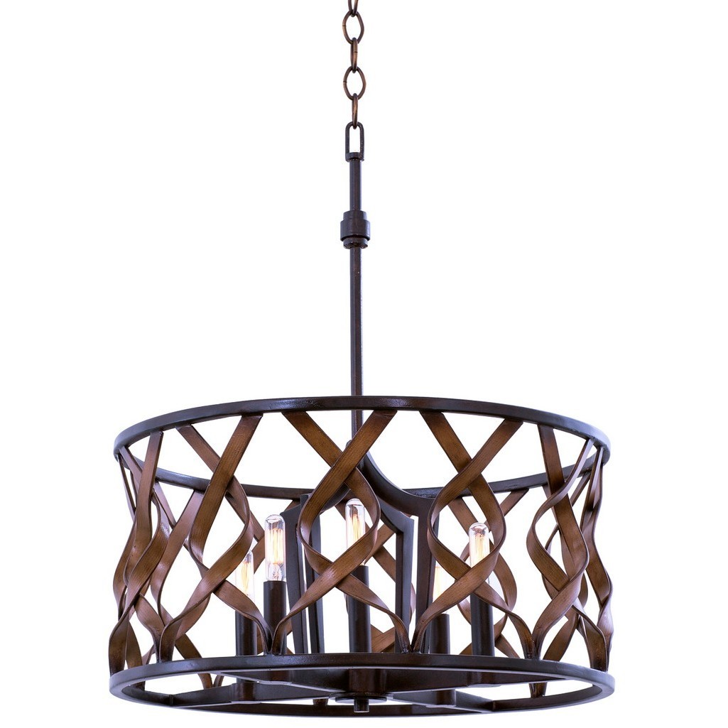 Soho 5 Light 20 inch Milk Chocolate Pendant Ceiling Light