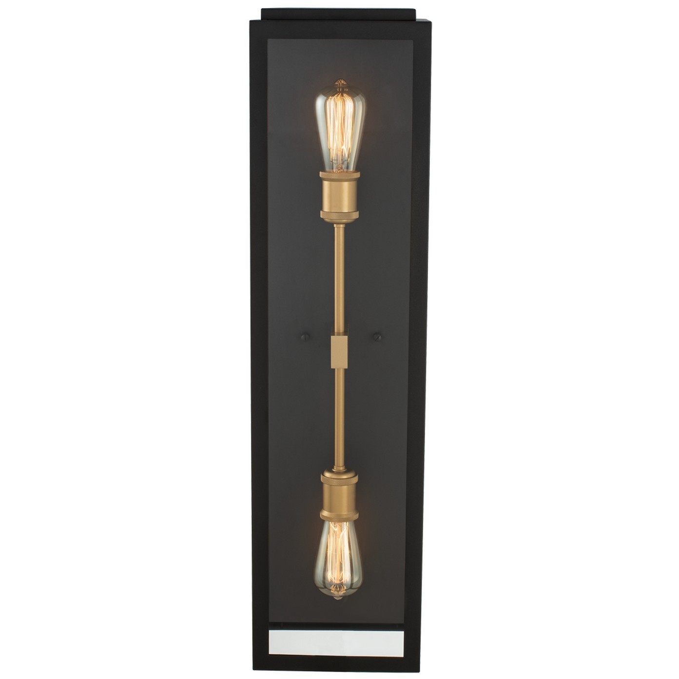Ashland 2 Light 31 inch Matte Black with Sanded Gold Outdoor Wall Sconce