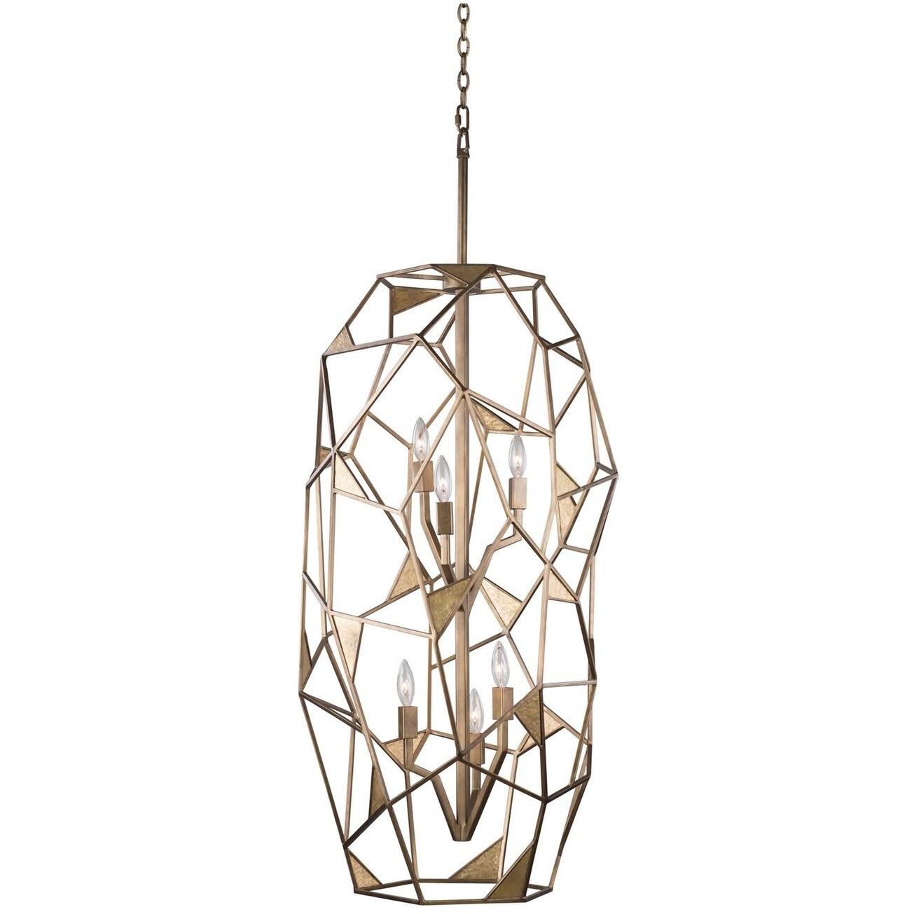 Esmeralda 6 Light 20 inch Pearlized Antique Brass Foyer Light Ceiling Light