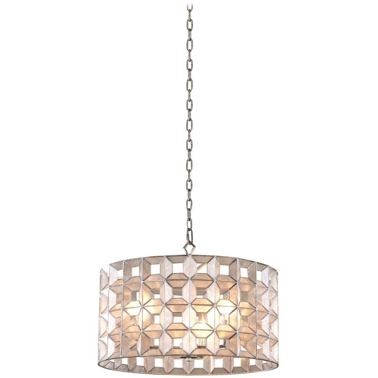 Prado 3 Light 20 inch Oxidized Silver Leaf Pendant Chandelier Ceiling Light