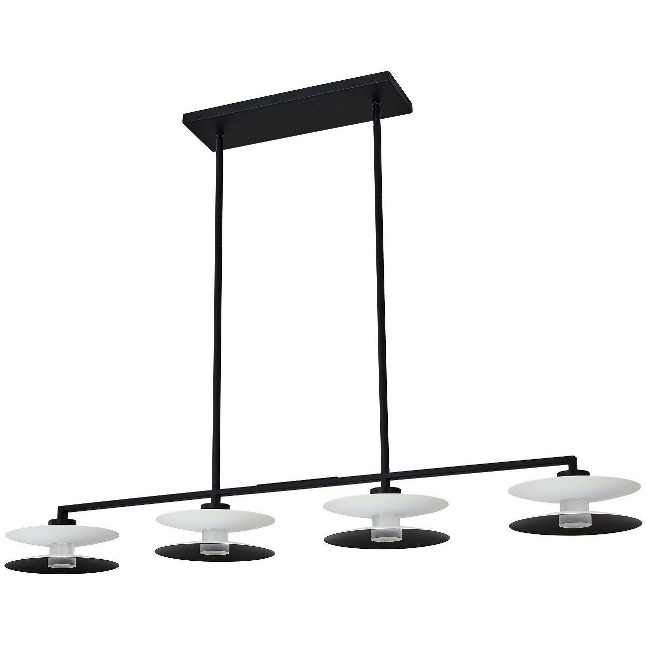 Fresno Island Pendant Ceiling Light in White And Matte Black