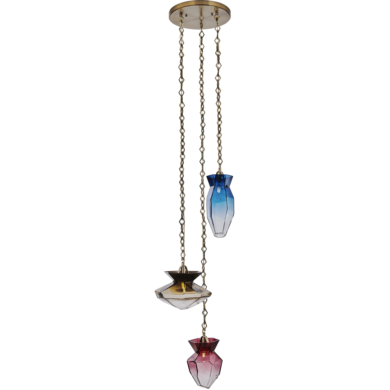 Bolsa 3 Light 21.25 inch Winter Brass Chandelier Ceiling Light