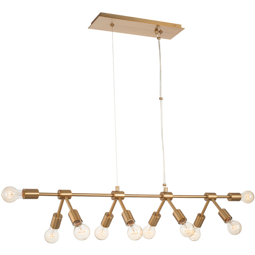 Union 10 Light 40 inch Winter Brass Island Light Ceiling Light