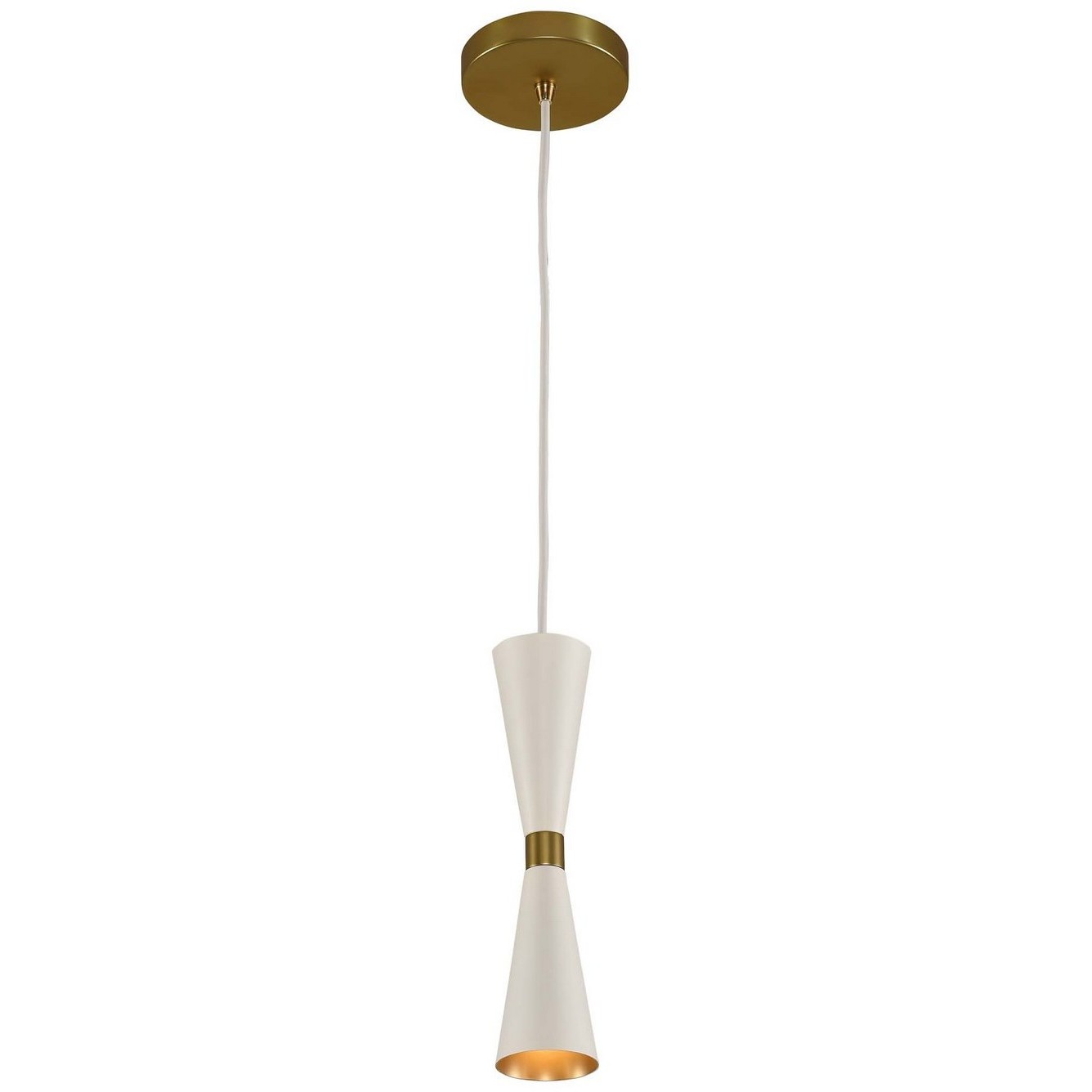 Milo LED 5 inch White and Vintage Brass Mini Pendant Ceiling Light