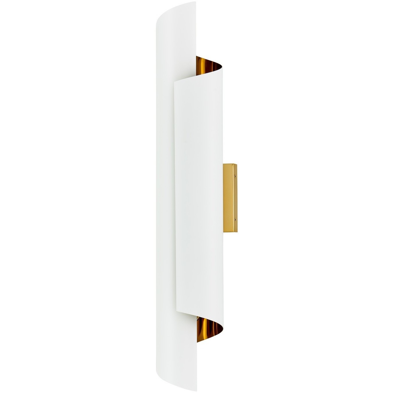 Piaga Wall Sconce Wall Light in Matte White and Polished Brass