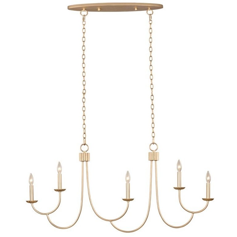 Kiera Island Linear Ceiling Light in Modern Gold