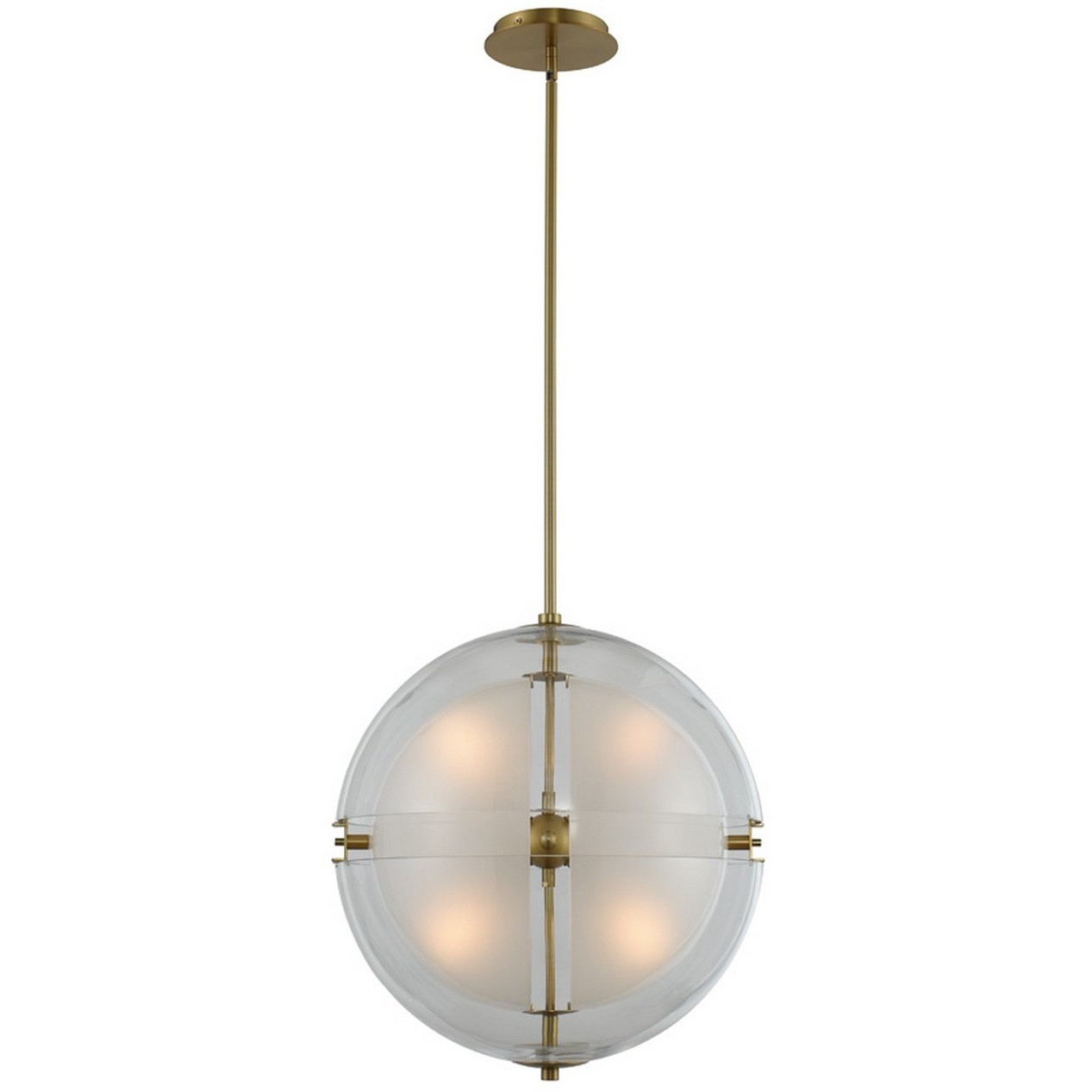 Sussex LED 18 inch Winter Brass Pendant Chandelier Ceiling Light