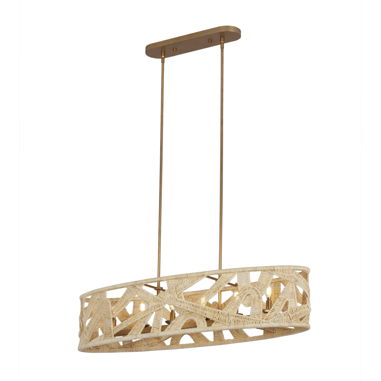 Soga 6 Light 48 inch Modern Gold and White Island Light Ceiling Light
