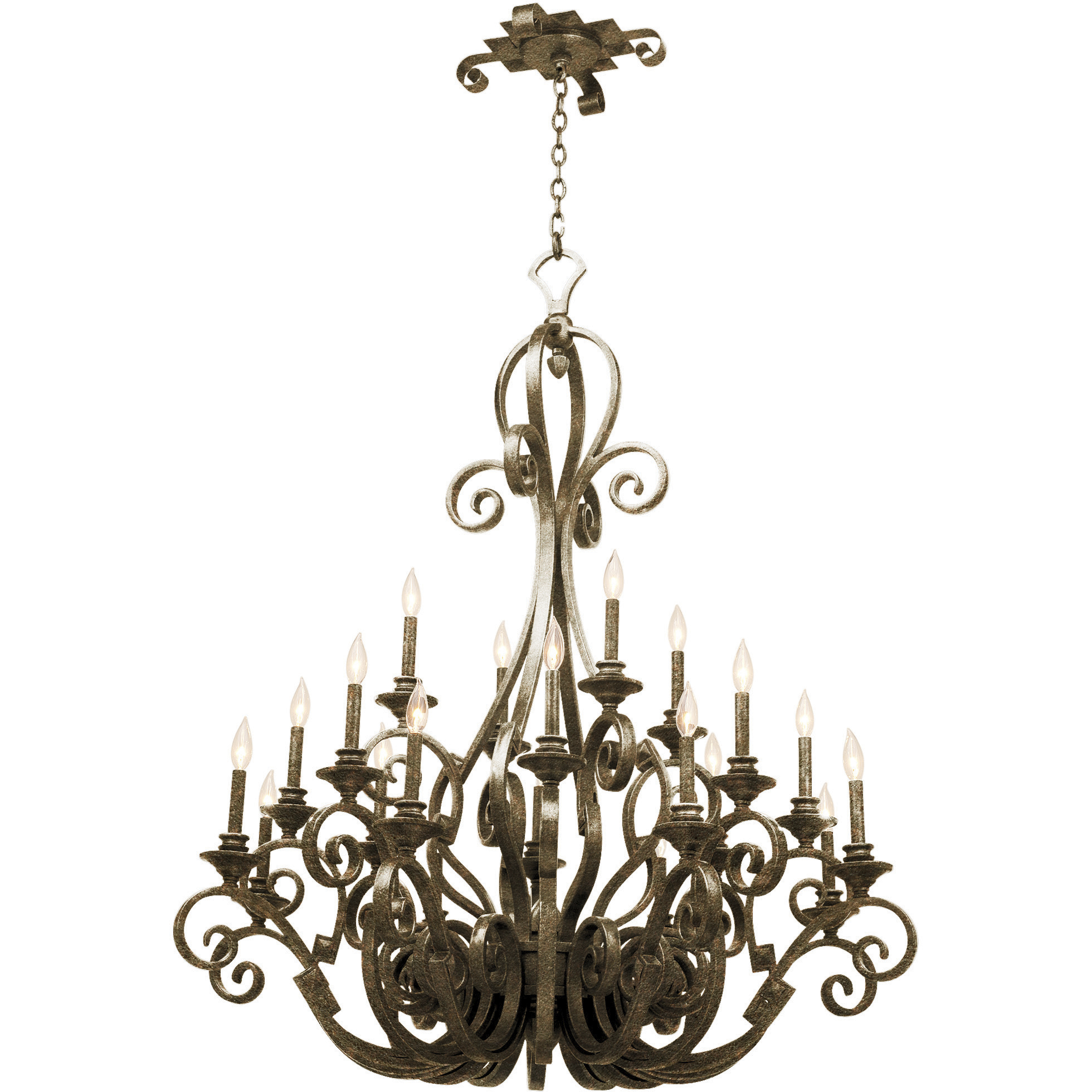 Ibiza 20 Light 51 inch Antique Copper Chandelier Ceiling Light in Mica (S205)