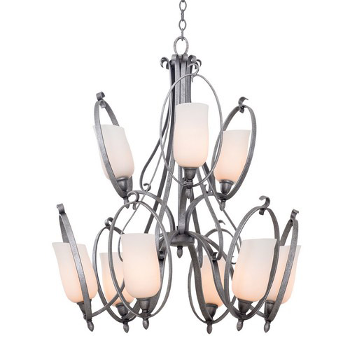 Kalco Lighting Mateo 9 Light Chandelier in Flecked Iron 7241FI