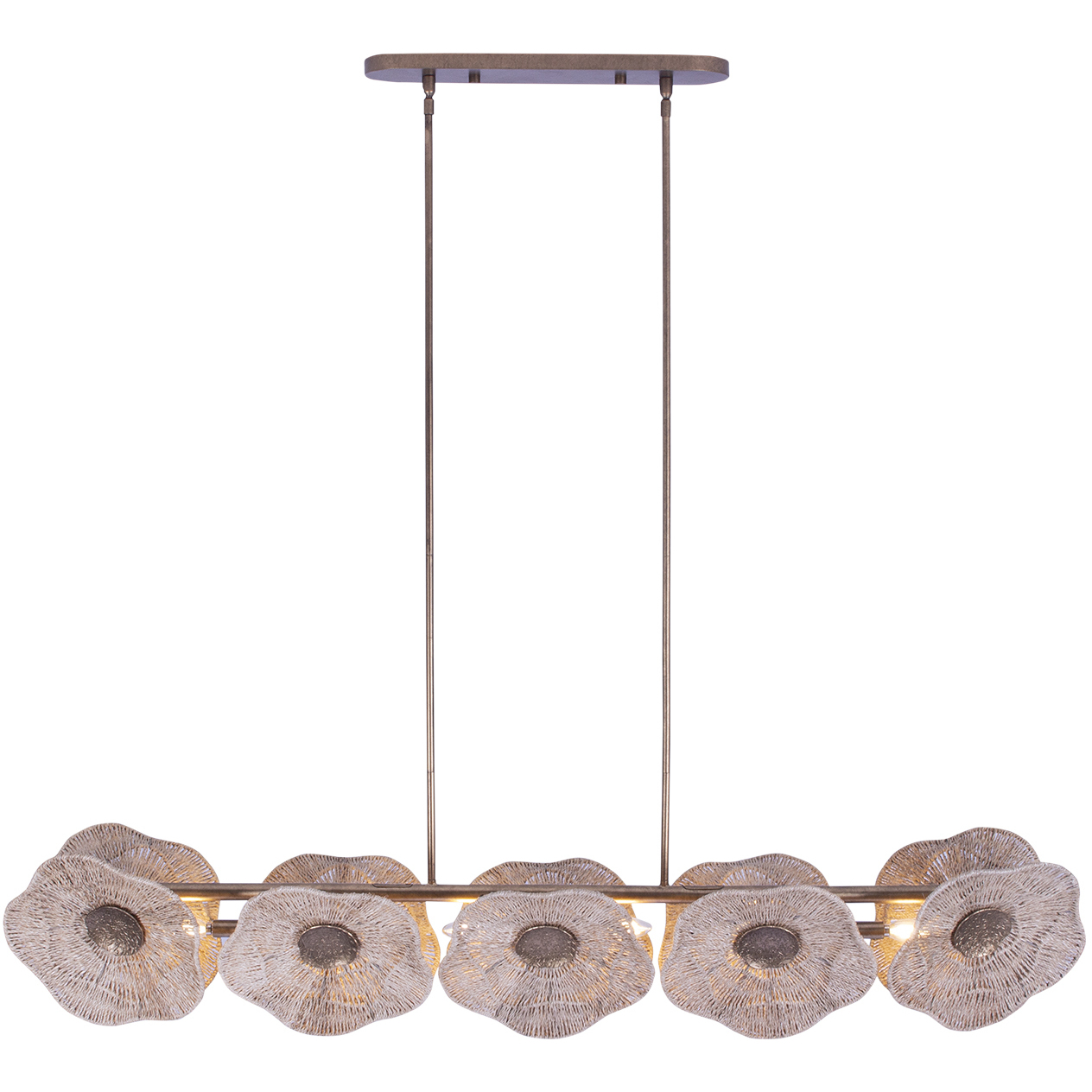 Poppy 5 Light 56.25 inch Pearlized Antique Brass Island Light Ceiling Light