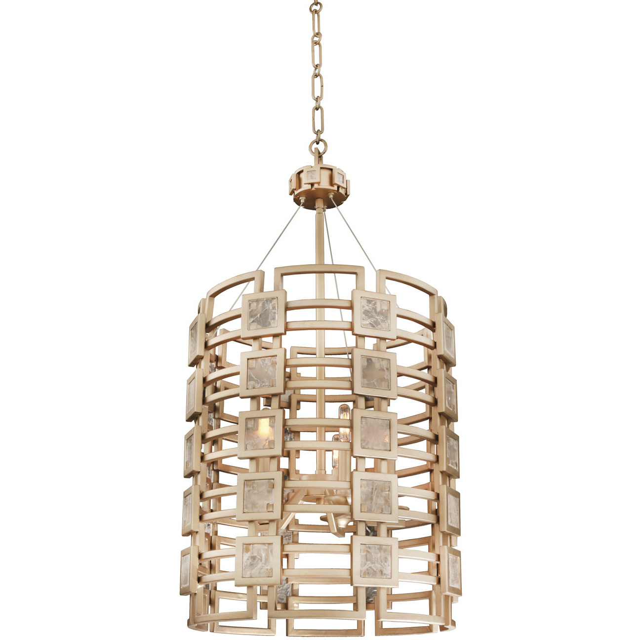 Kalco 500650MG Metropolis 5 Light 19 inch Modern Gold Foyer Light