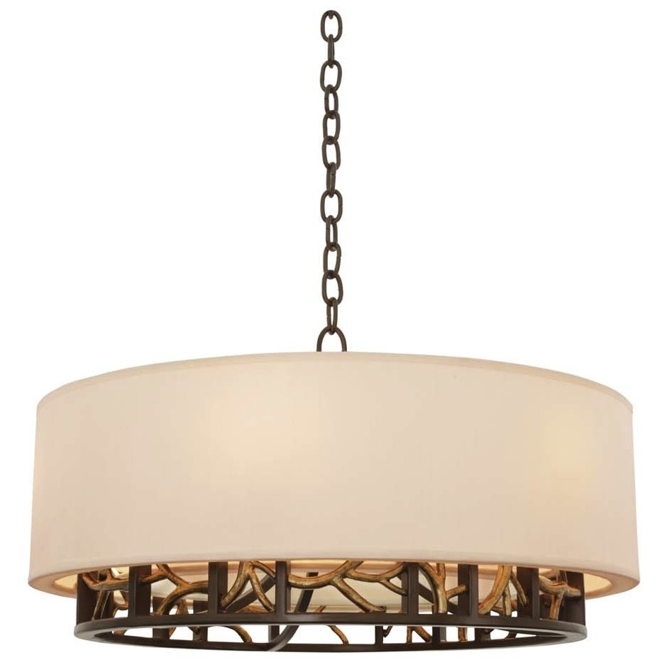 Kalco 504152BZG Hudson 6 Light 24 inch Bronze Gold Pendant Ceiling Light