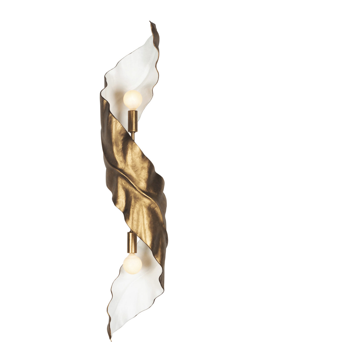 Spira 2 Light 7 inch Pearlized Antique Brass with White Wall Sconce Wall Light