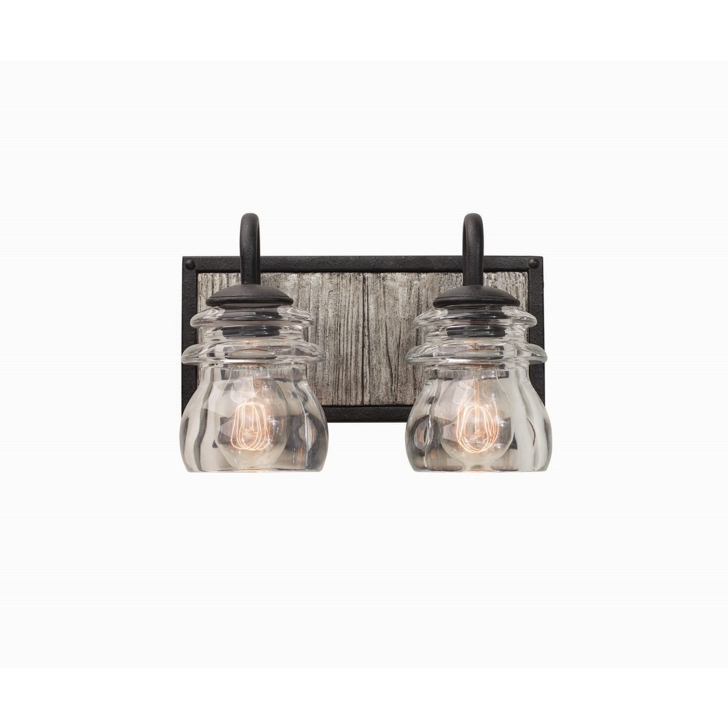 Bainbridge 2 Light 12 inch Black Iron Bath Vanity Light Wall Light