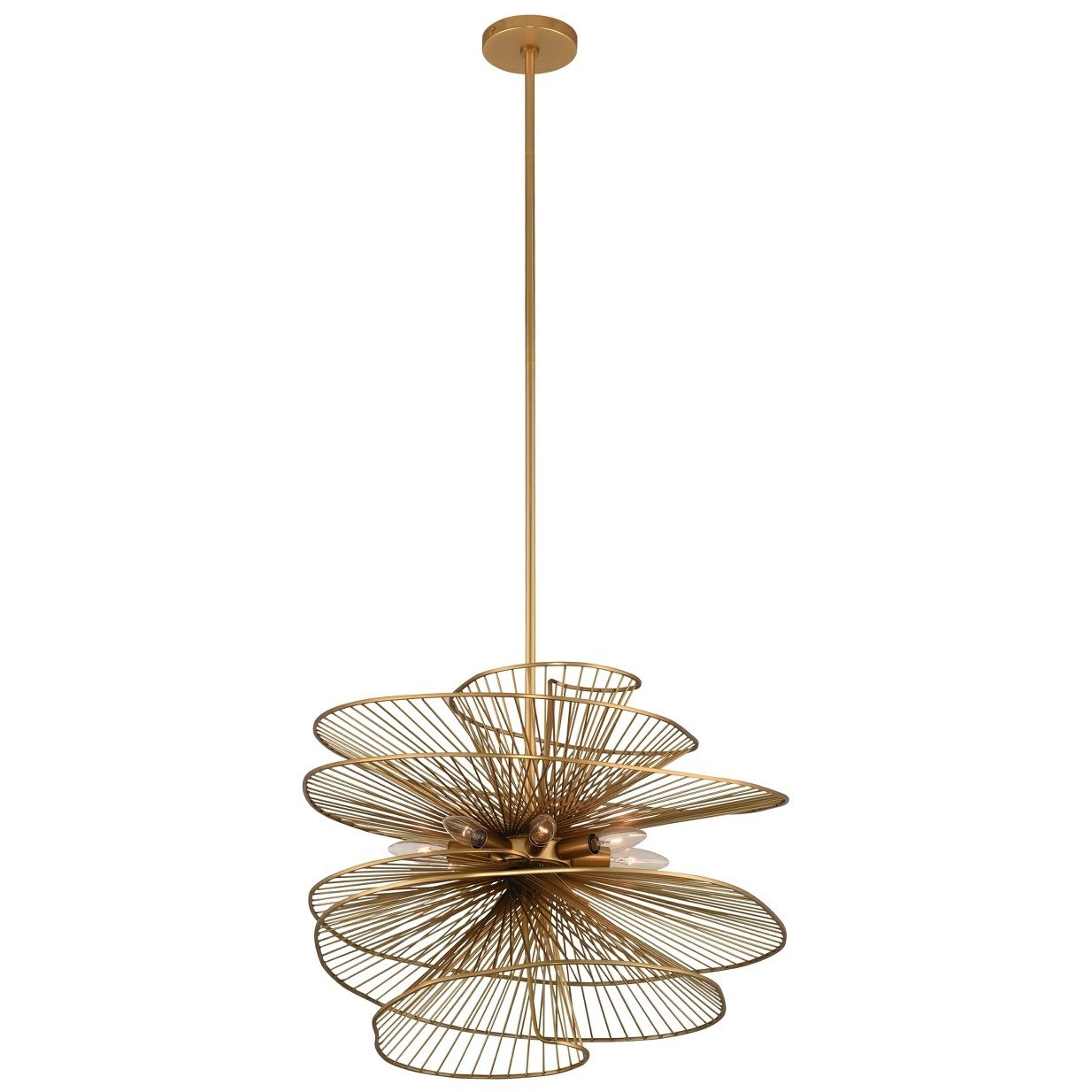 Aurora 8 Light 32 inch Nordic Brass Pendant Ceiling Light
