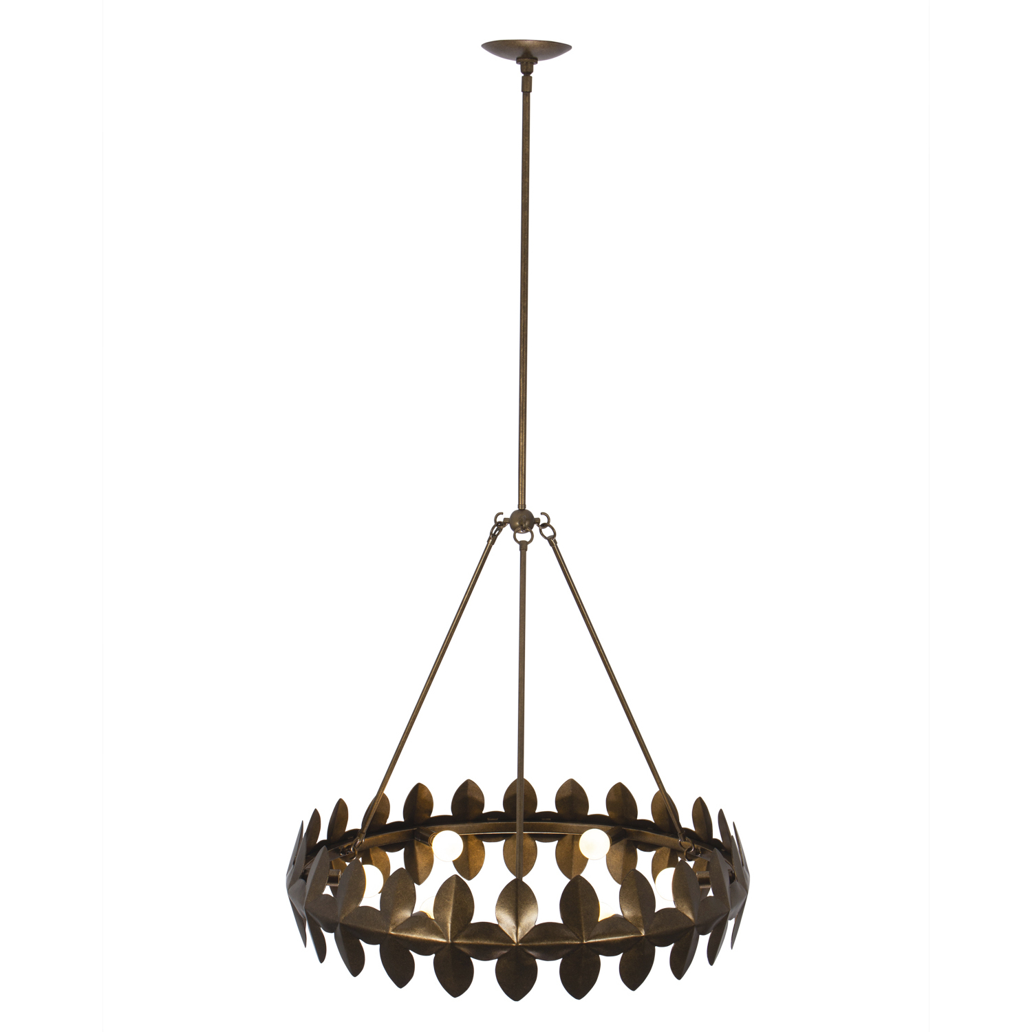 Vittoria 6 Light 28 inch Pearlized Antique Brass Chandelier Ceiling Light