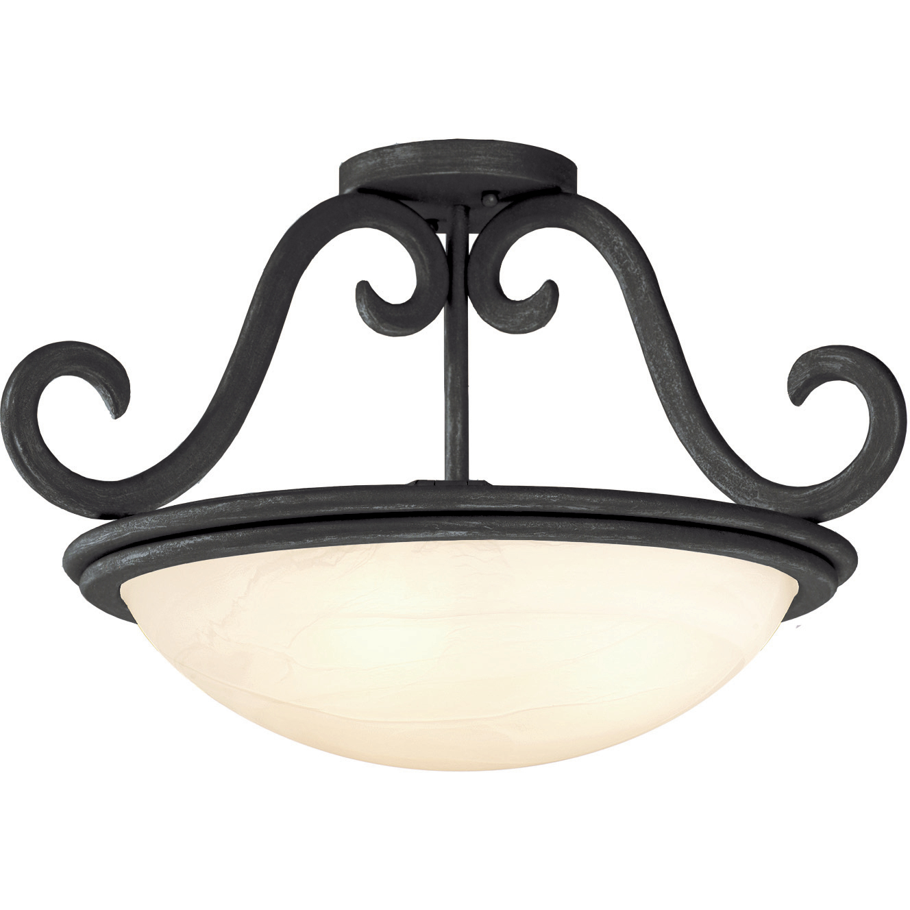 Santa Barbara 3 Light 19 inch Tortoise Shell Semi Flush Mount Ceiling Light in Alabaster