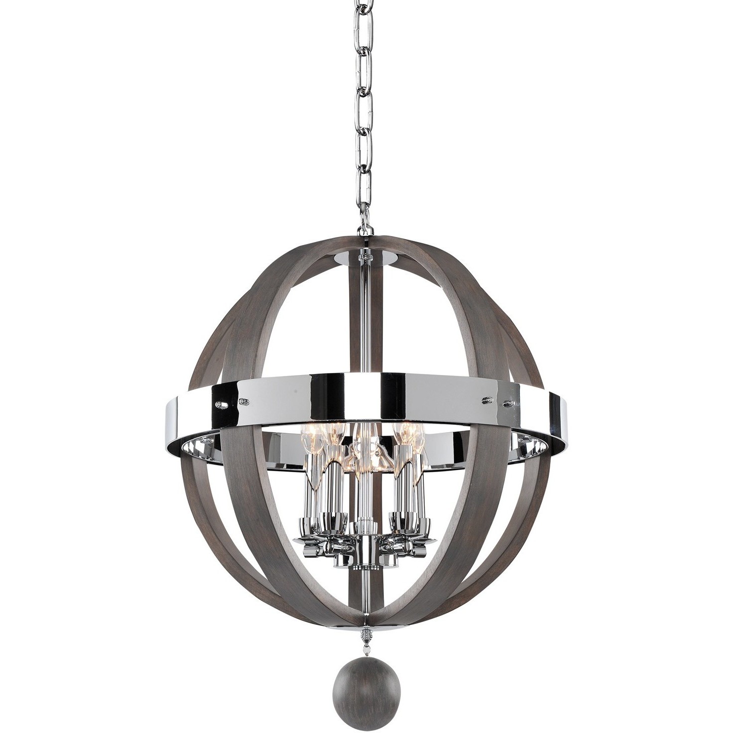 Kalco 300480CH Sharlow 5 Light 19 inch Chrome Pendant Ceiling Light