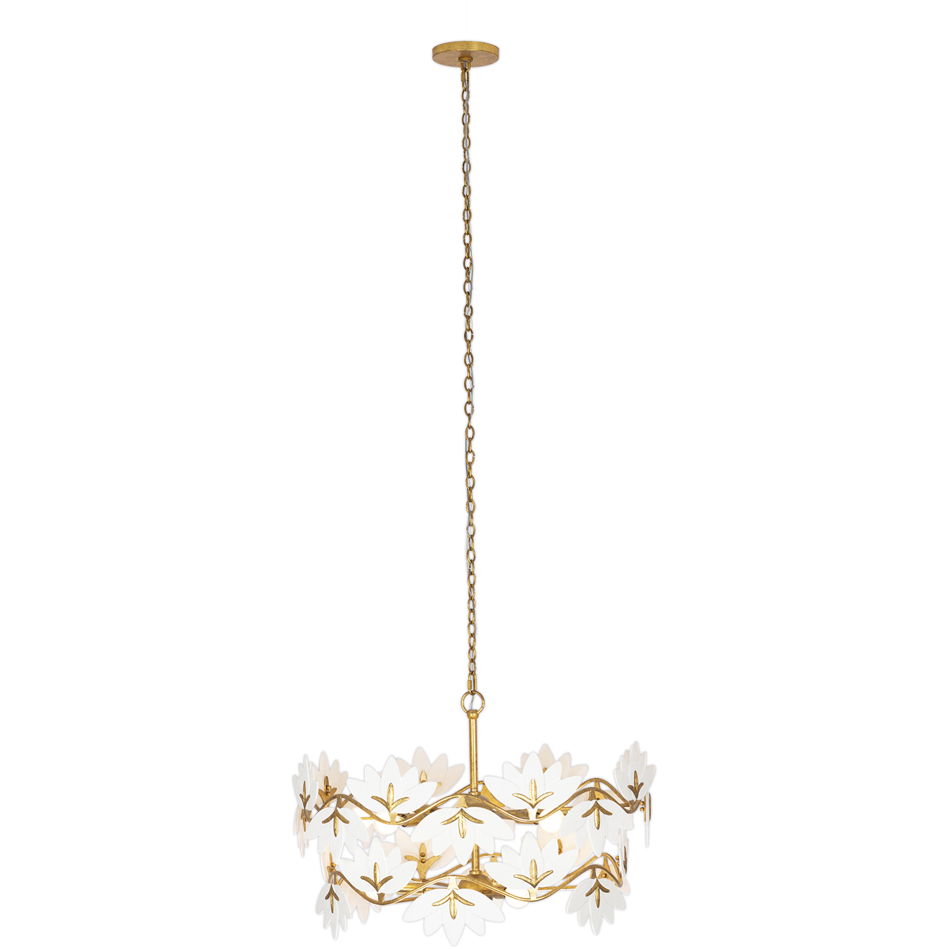 Bloom 11 Light 28 inch Oxidized Gold Leaf Pendant Chandelier Ceiling Light