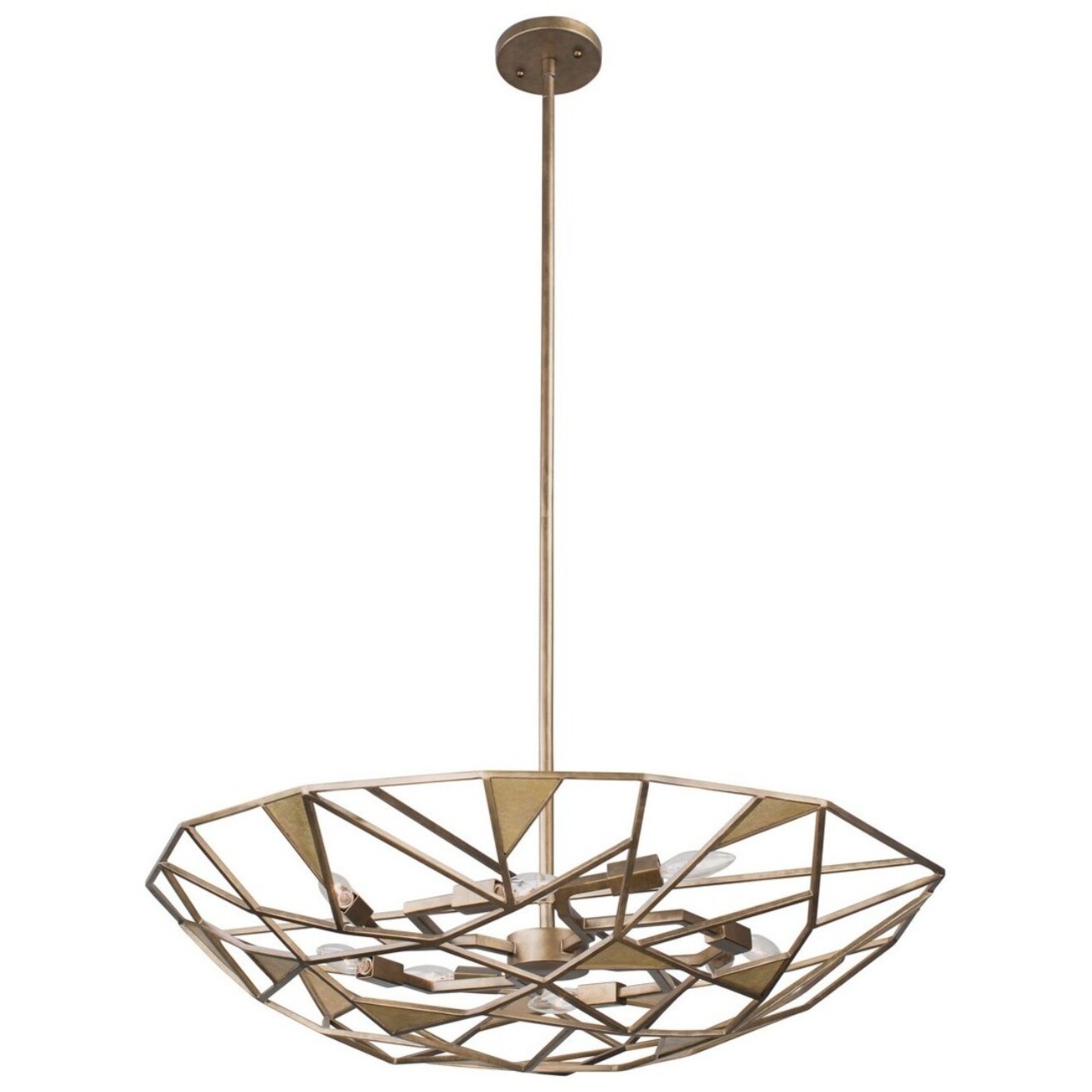 Esmeralda 6 Light 26 inch Pearlized Antique Brass Pendant Ceiling Light