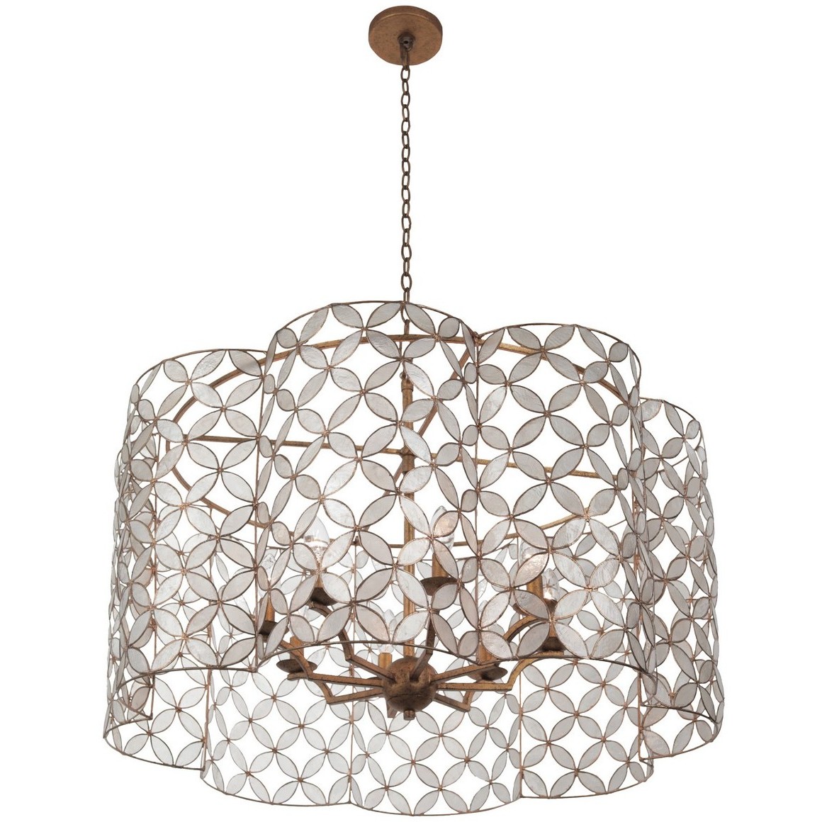 Maurelle 8 Light 36 inch Oxidized Gold Leaf Pendant Chandelier Ceiling Light