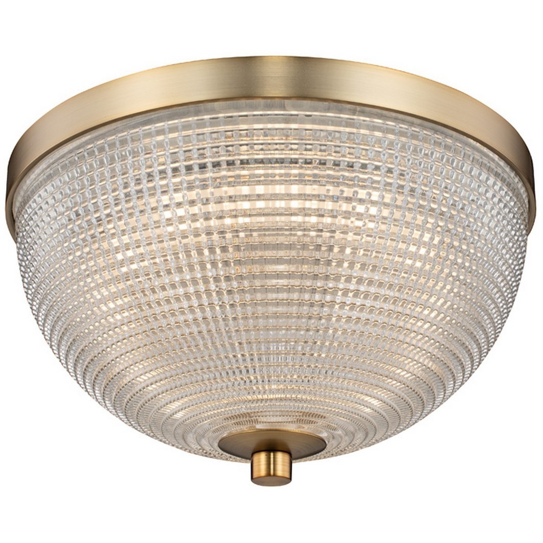 Portland LED 10 inch Winter Brass Flush Mount Ceiling Light