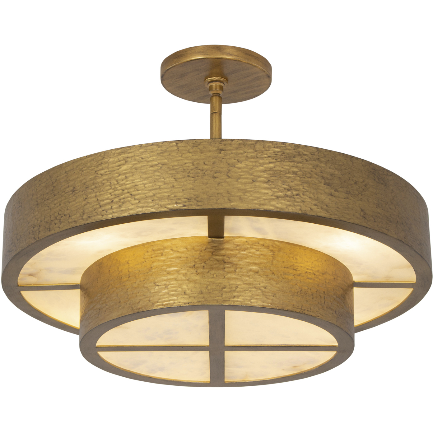 Moda 8 Light 22 inch Rustic Gold Semi-Flush Ceiling Light