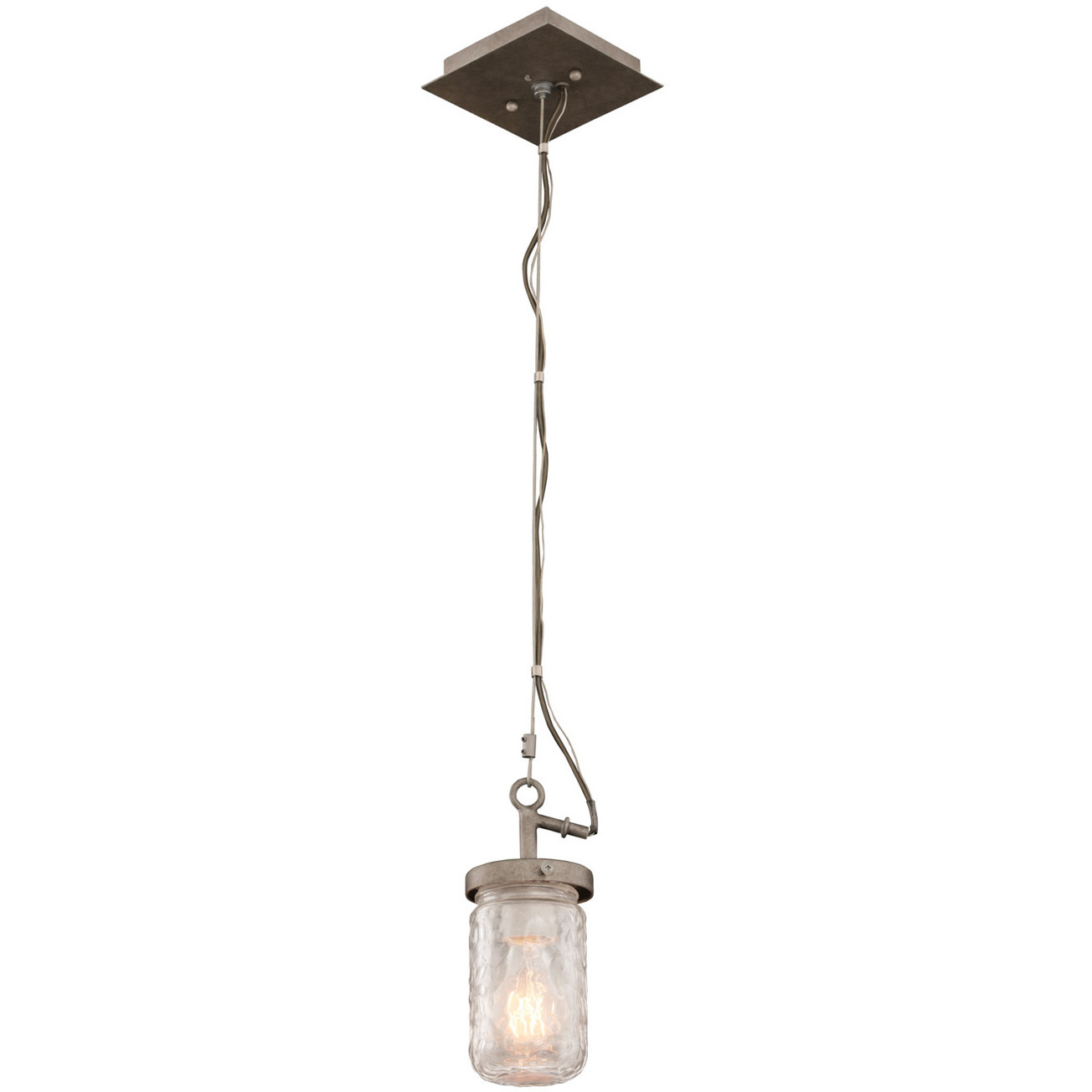 Highland 1 Light 4 inch Country Iron Mini Pendant Ceiling Light