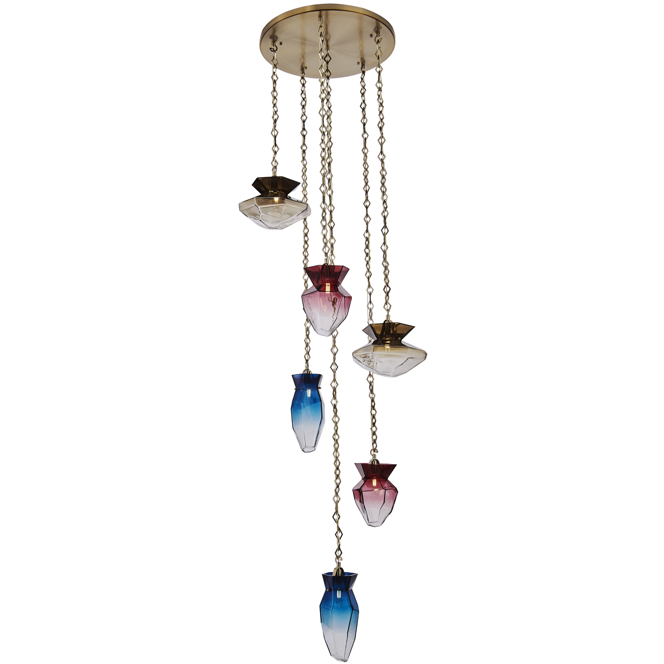 Bolsa 6 Light 31 inch Winter Brass Chandelier Ceiling Light