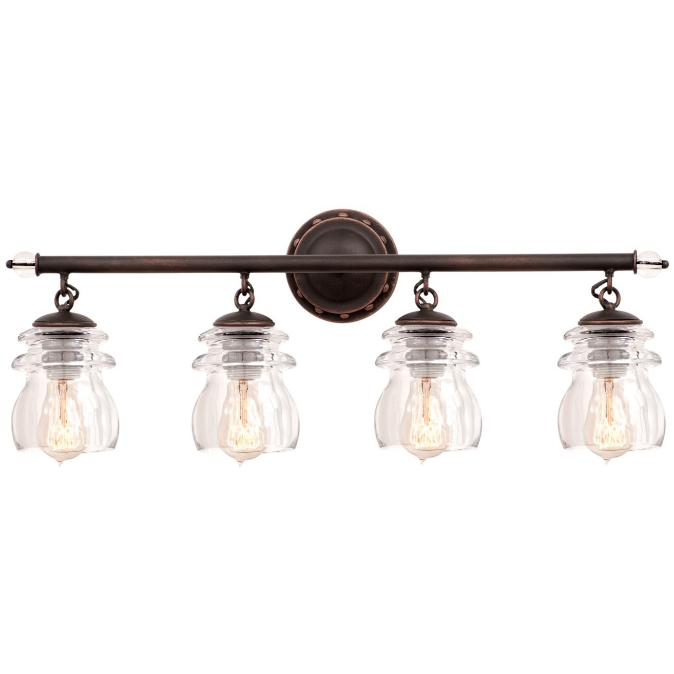 Brierfield 4 Light 28 inch Antique Copper Bath Vanity Light Wall Light