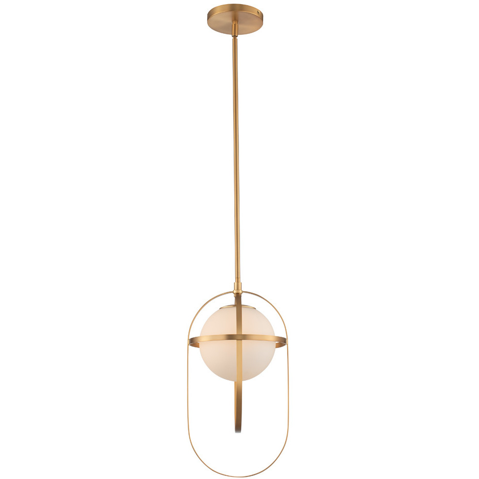 Kalco 513311NB Lennox 1 Light 9 inch New Brass Mini Pendant