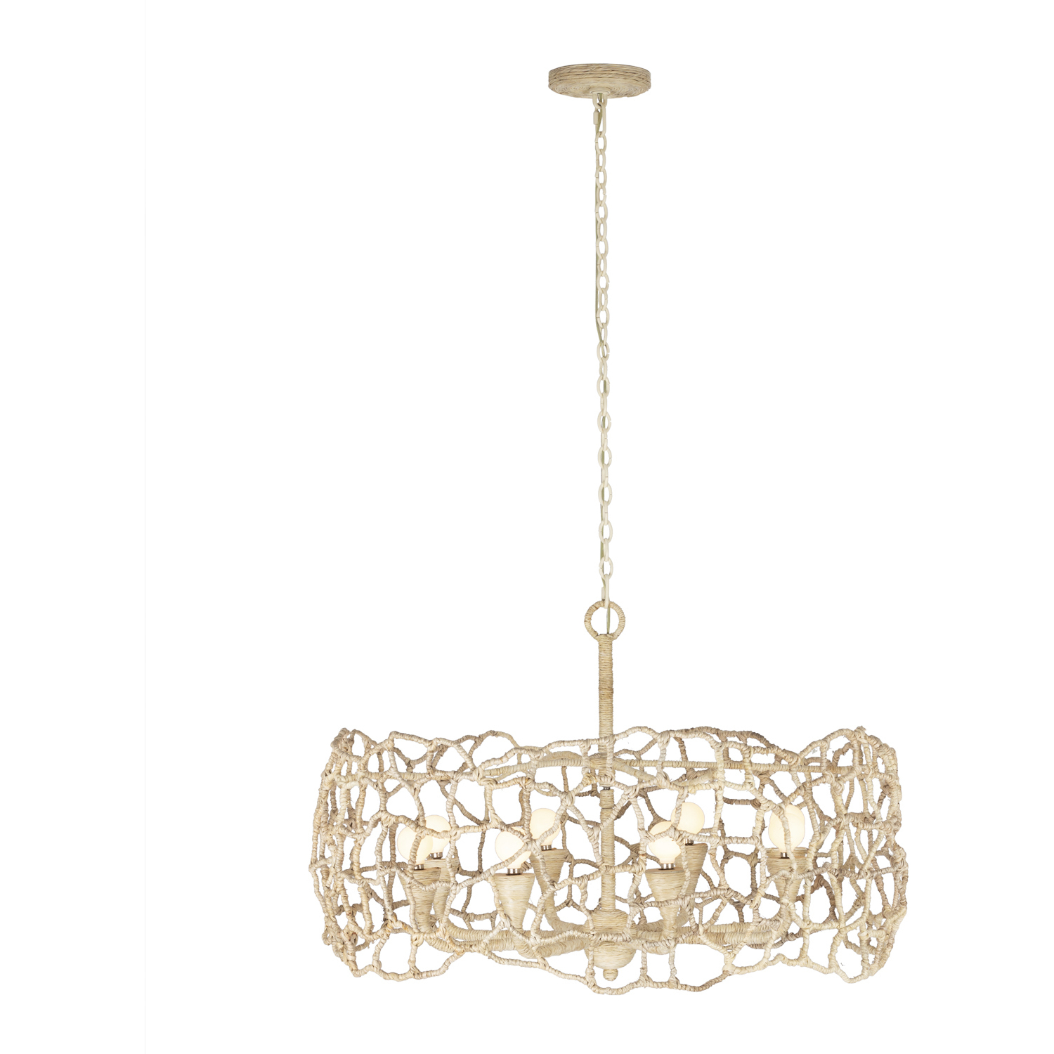 Reef 8 Light 34 inch Warm Ivory Chandelier Ceiling Light