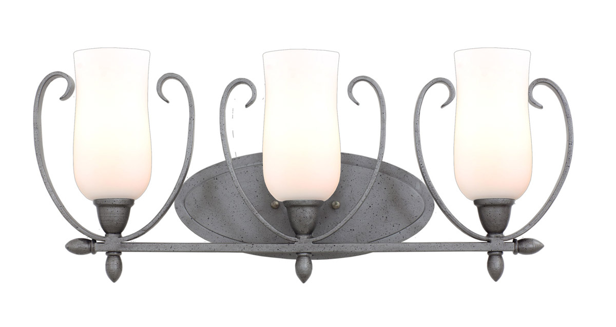 Kalco Lighting Mateo 3 Light Bath Vanity in Flecked Iron 7233FI