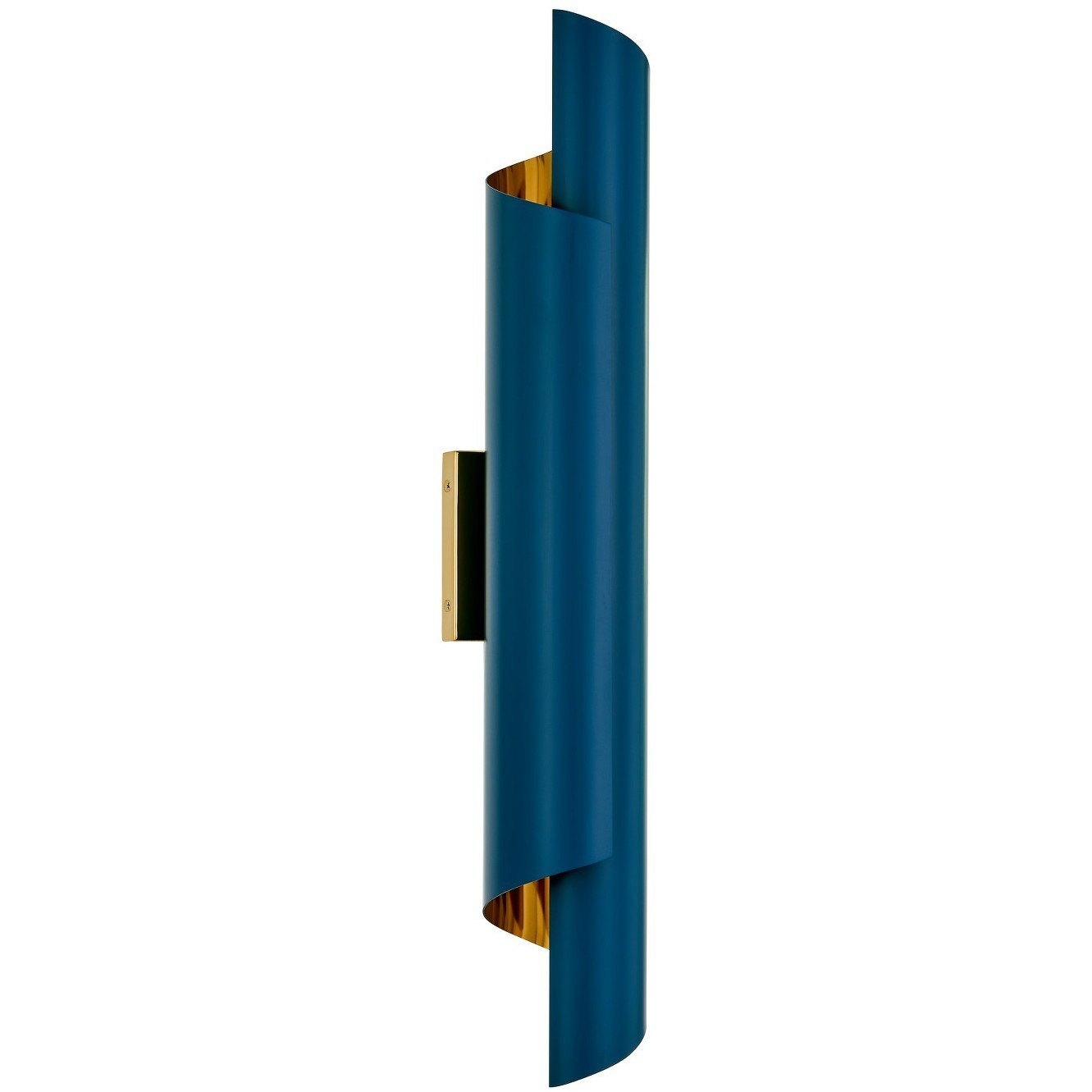 Piaga 2 Light 4 inch Matte Blue and Polished Brass Wall Sconce Wall Light