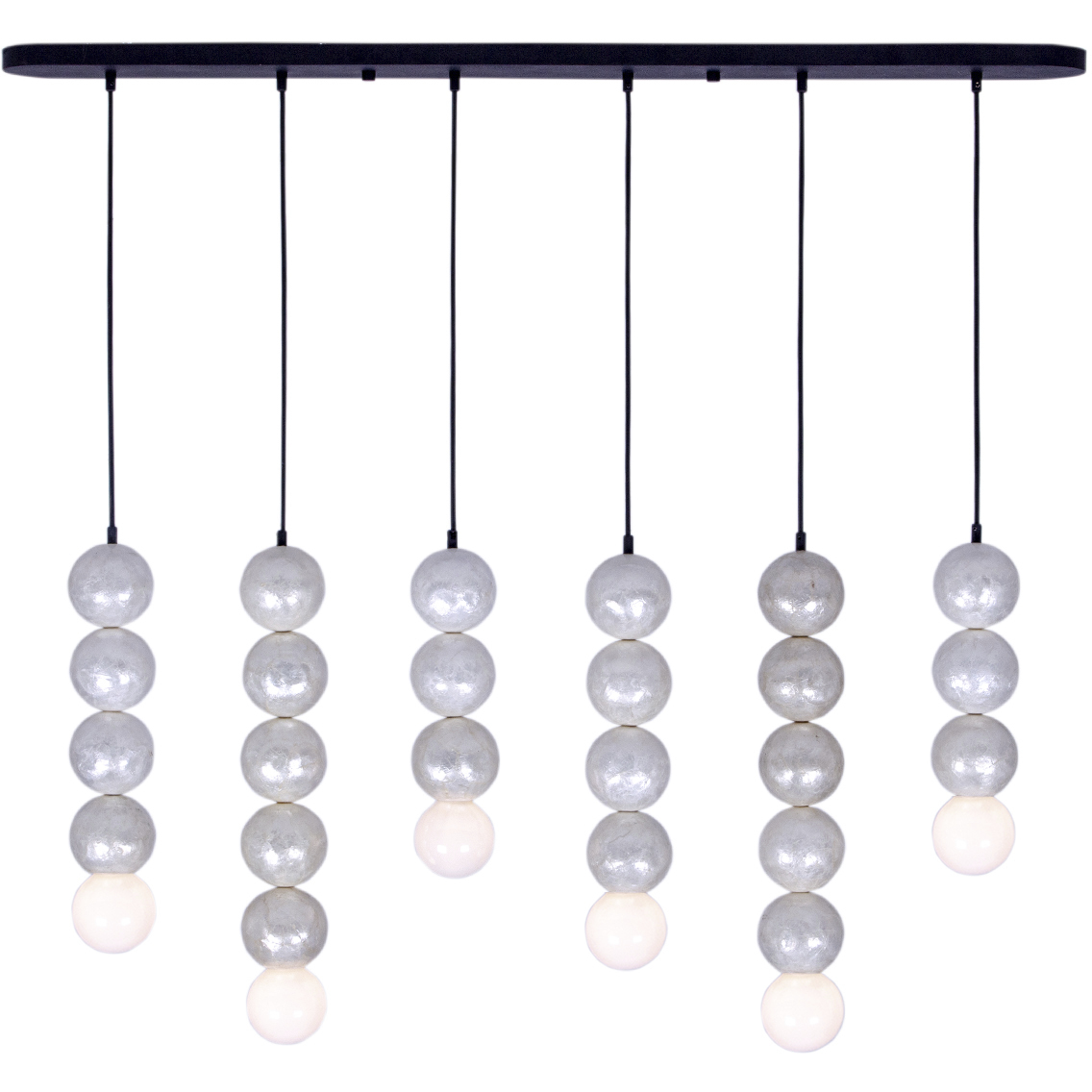 Pearls 6 Light 50 inch Matte Black Island Light Ceiling Light
