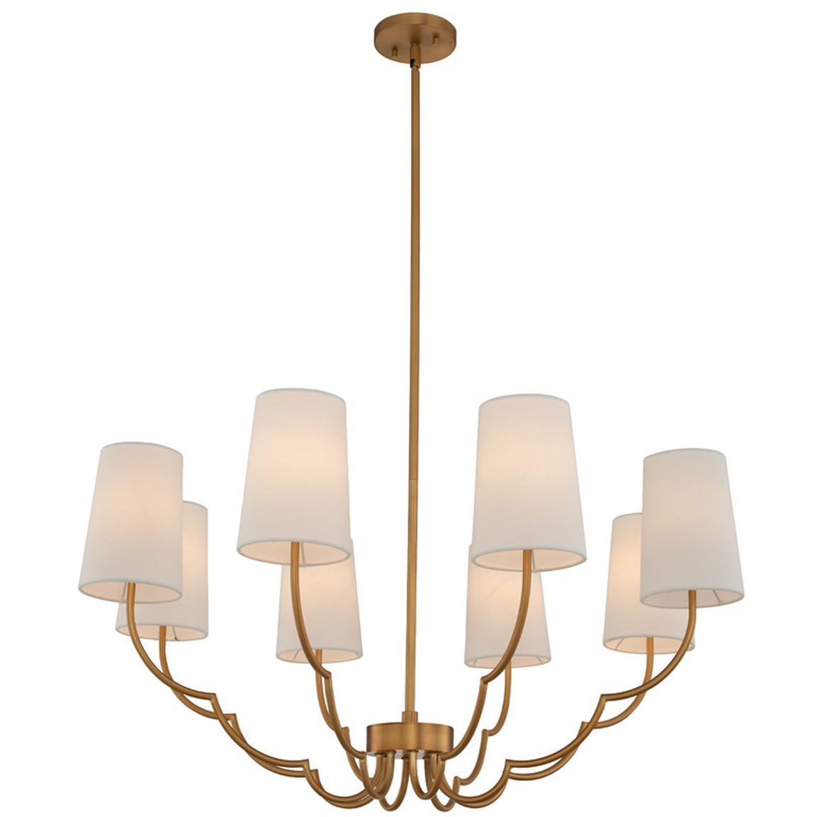 Sophia 8 Light 34 inch New Brass Chandelier Ceiling Light in White