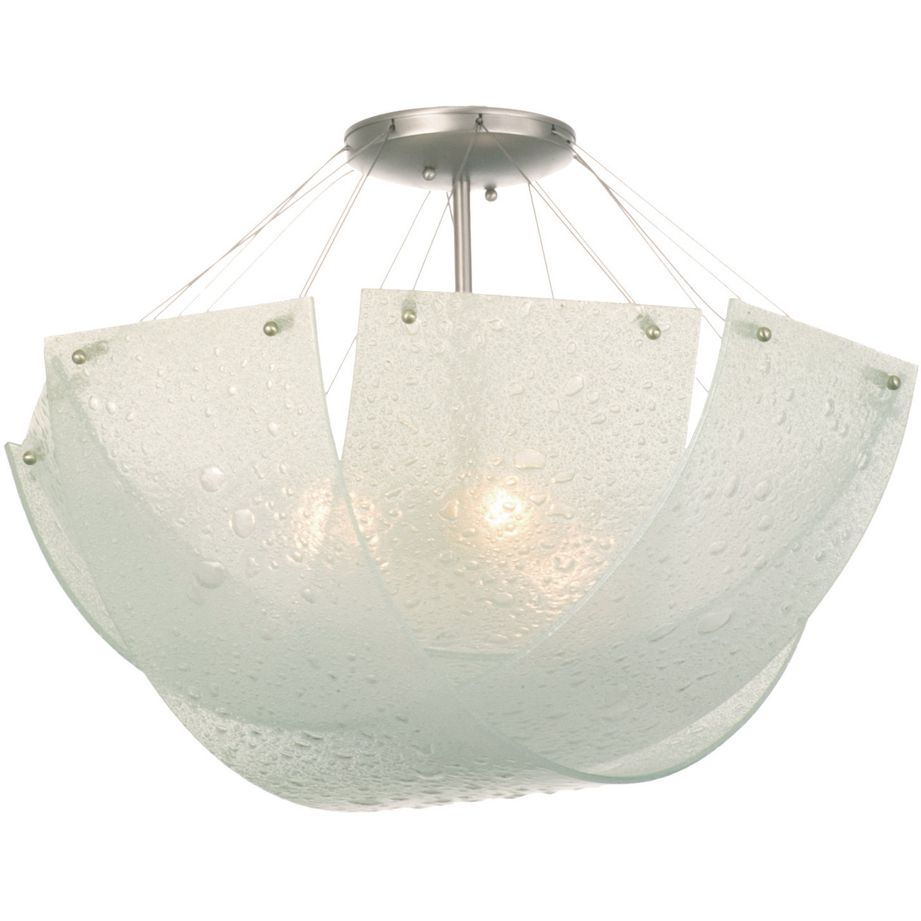Cirrus 3 Light 24 inch Satin Nickel Semi Flush Mount Ceiling Light