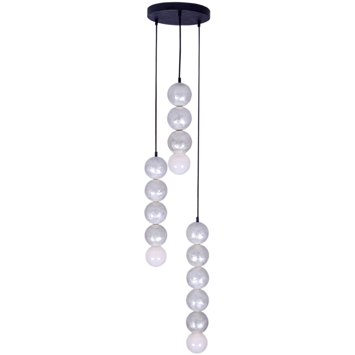 Pearls 3 Light 14 inch Matte Black Pendant Ceiling Light