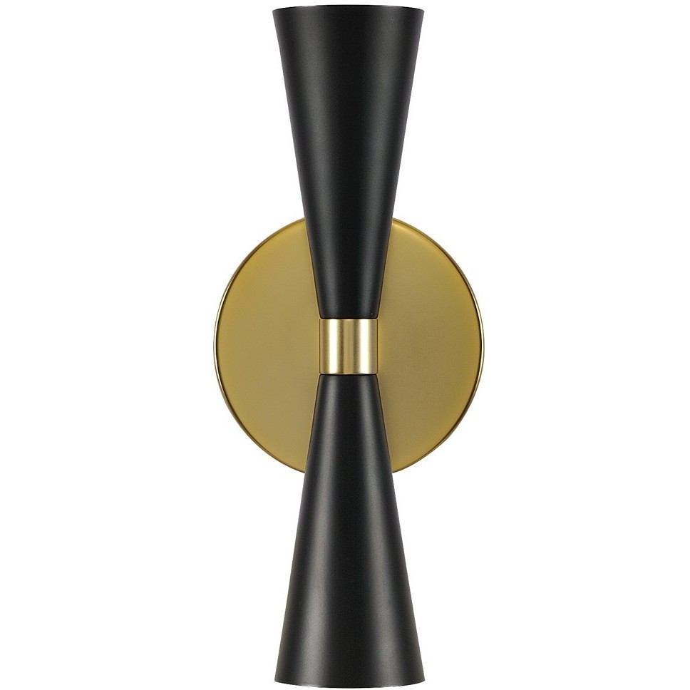 Milo Wall Sconce Wall Light in Black and Vintage Brass