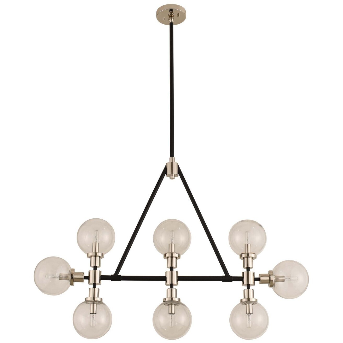Cameo 8 Light 42 inch Matte Black Finish With Nickel Accents Island Light Ceiling Light in Matte Black with Nickel Accents