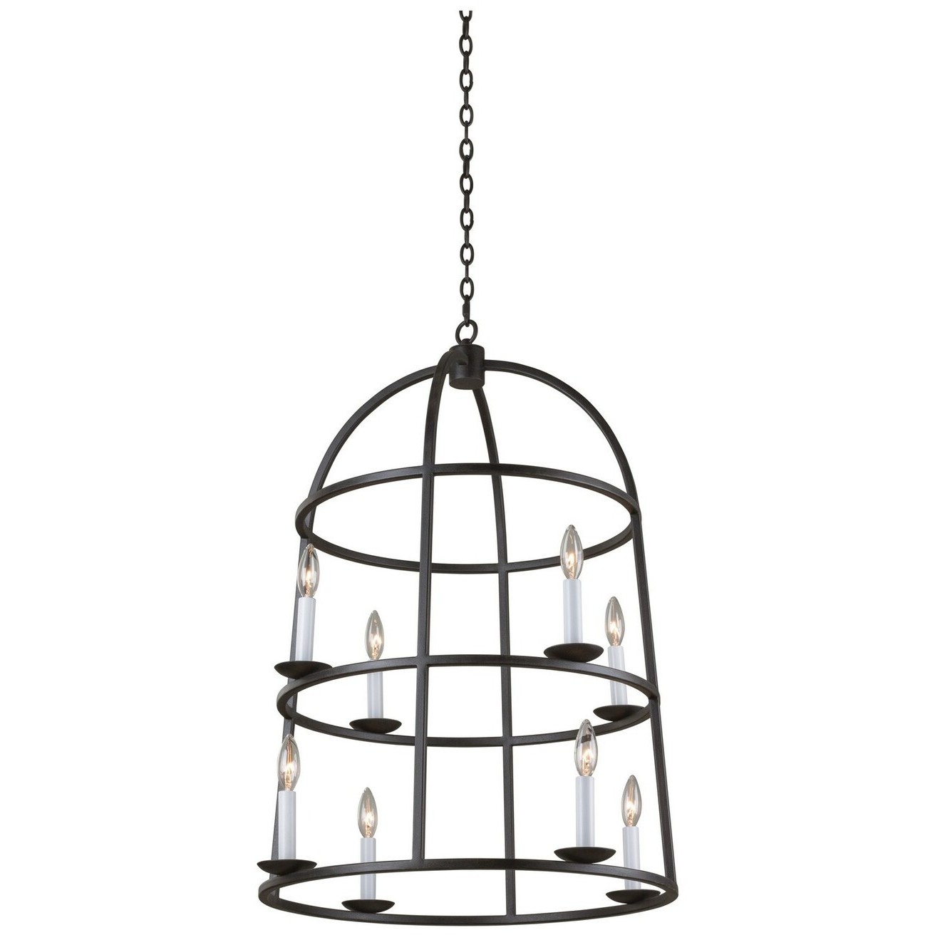 Wickenburg 8 Light 25 inch Black Iron Foyer Light Ceiling Light