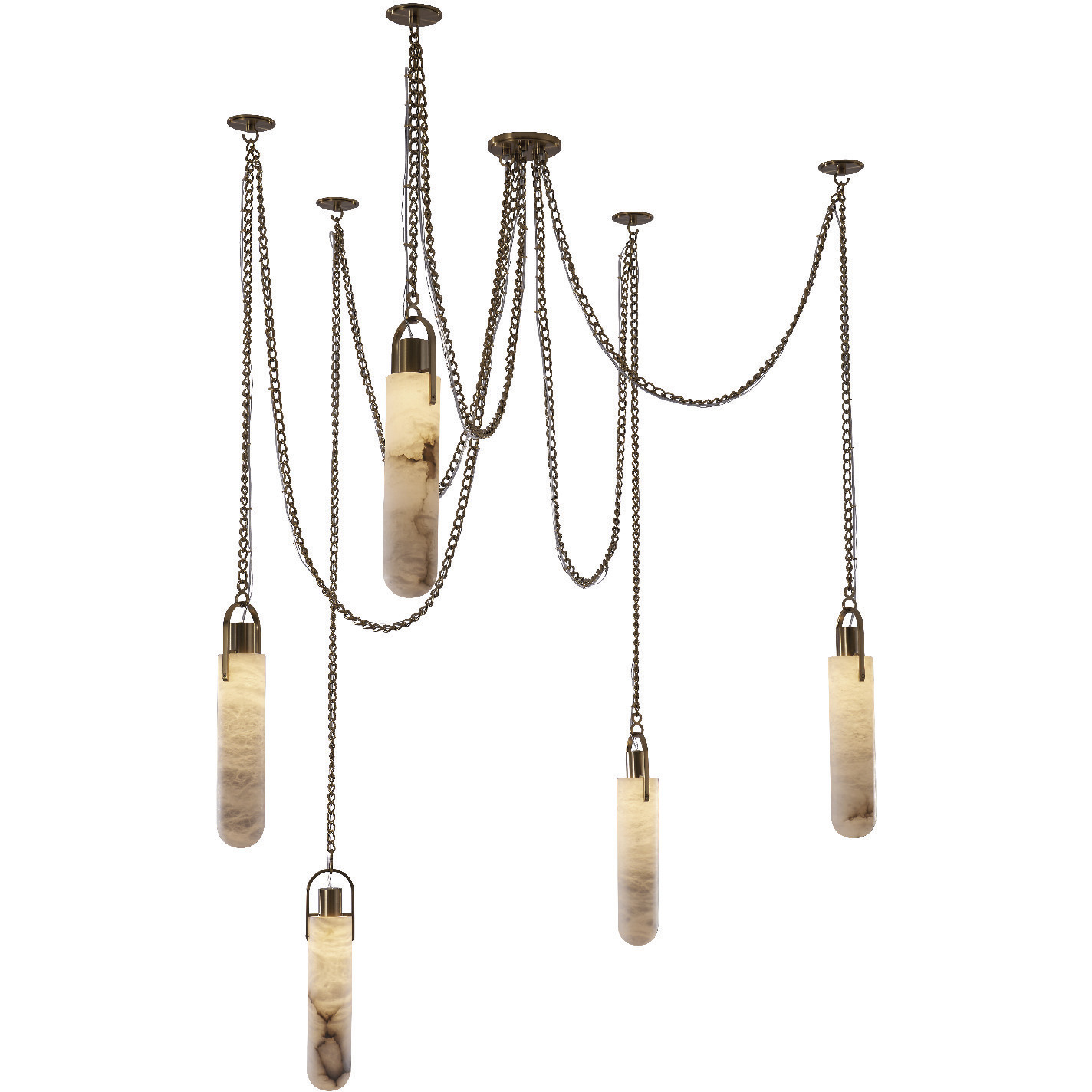Kalco 519275WB Flint 37.5 inch Winter Brass Pendant Ceiling Light