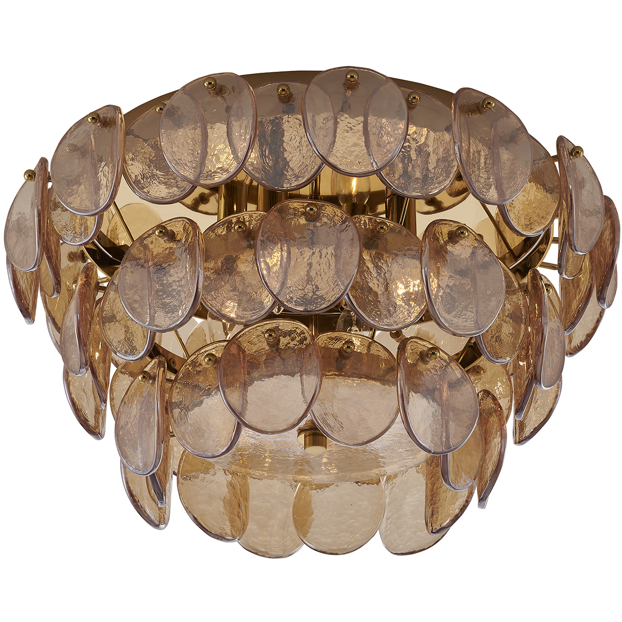 Uroko 4 Light 19.75 inch Polished Winter Brass Flush Mount Ceiling Light